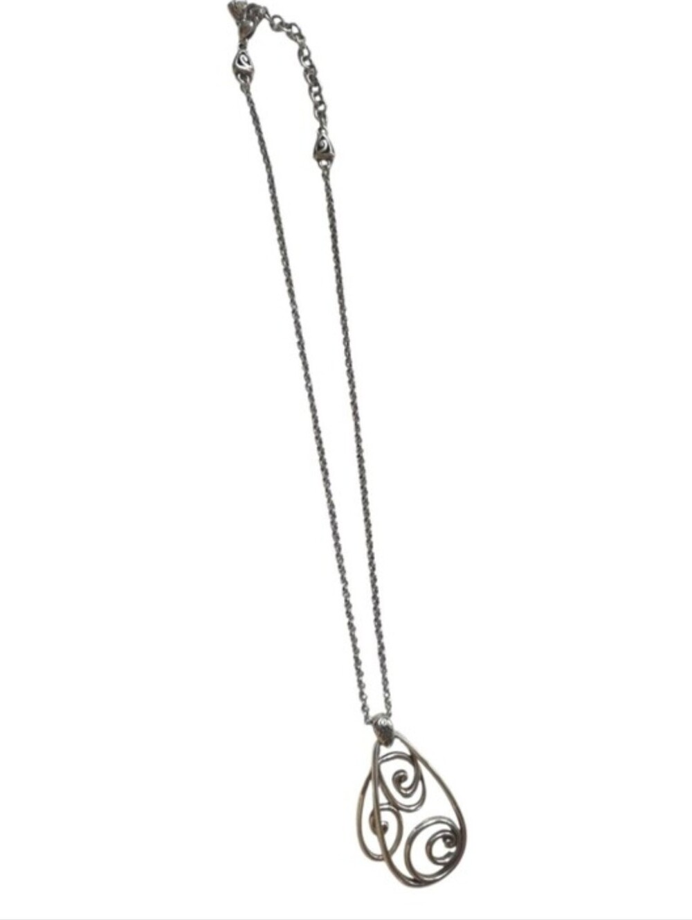 Brighton Silver-Tone Teardrop Filigree Necklace